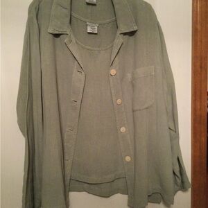 Sage Tank and Shirt Set, size XL